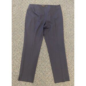 Lafayette 148 New York Stanton Pants Virgin Wool Side Zip Navy Blue 6